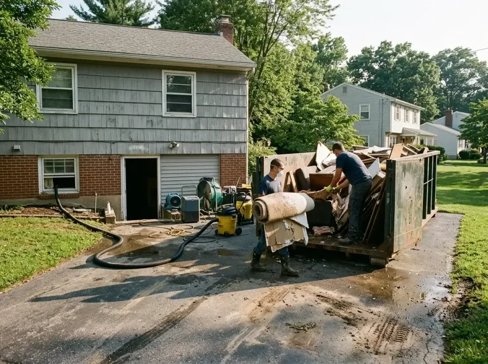 Roll-off Dumpster — Basement Flood Cleanup Roll-off Dumpster — Basement Flood Cleanup